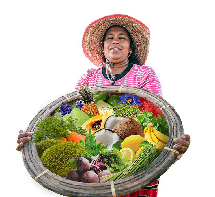 Farmer with organic vegetables